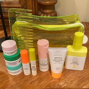 Drunk Elephant Skincare Collection with Neon Yellow Bag